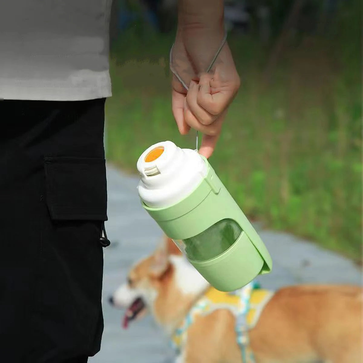 Portable Pet Water Bottle & Food Container - Travel Essential for Dogs & Cats