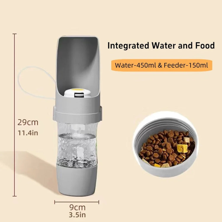 Portable Pet Water Bottle & Food Container - Travel Essential for Dogs & Cats