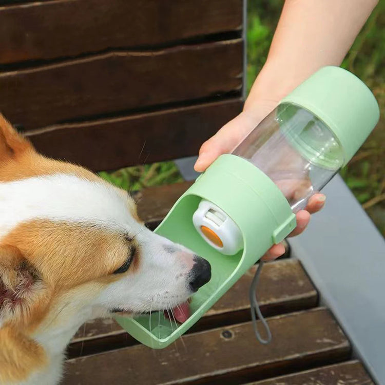 Portable Pet Water Bottle & Food Container - Travel Essential for Dogs & Cats