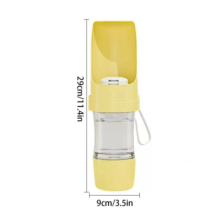 Portable Pet Water Bottle & Food Container - Travel Essential for Dogs & Cats