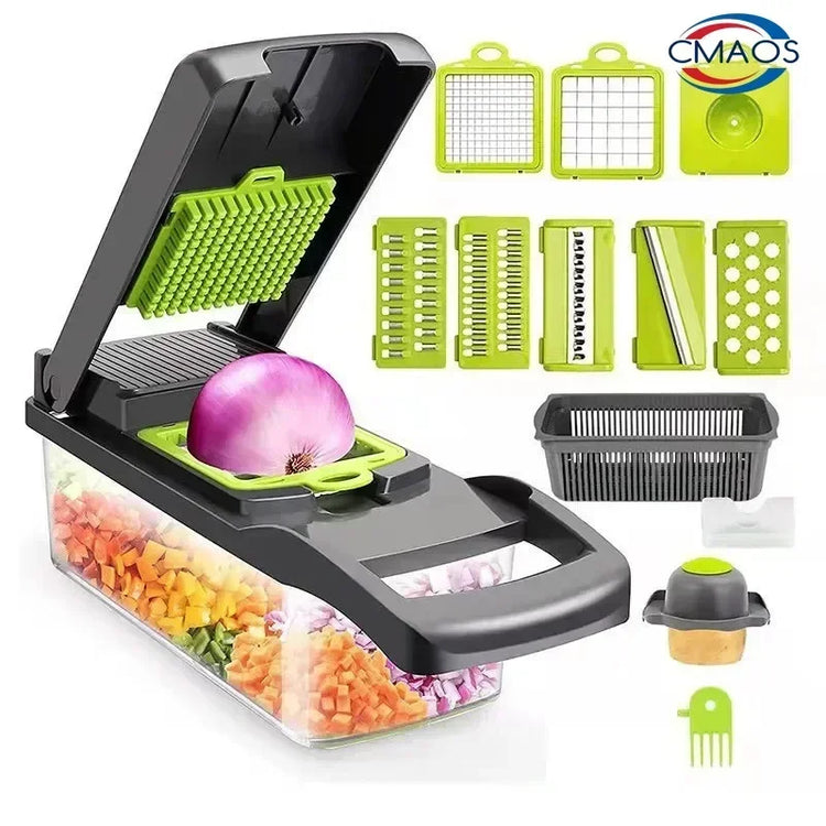 16-Piece Multifunctional Vegetable Chopper & Slicer - All-In-One Kitchen Prep Tool