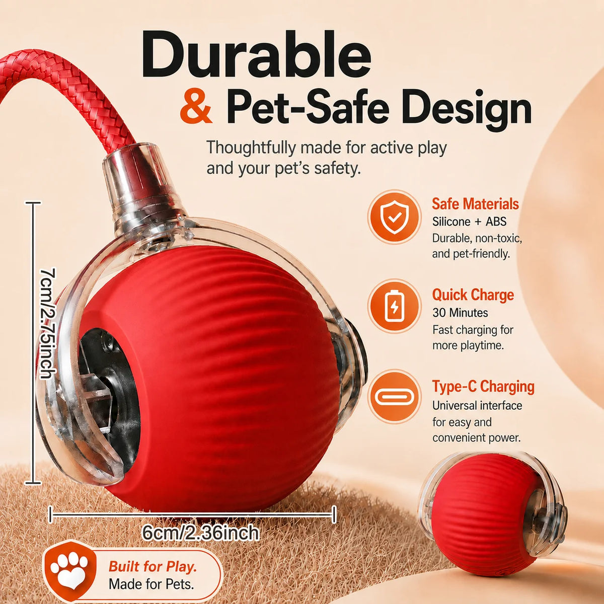 Rechargeable Interactive Dog Ball Toy