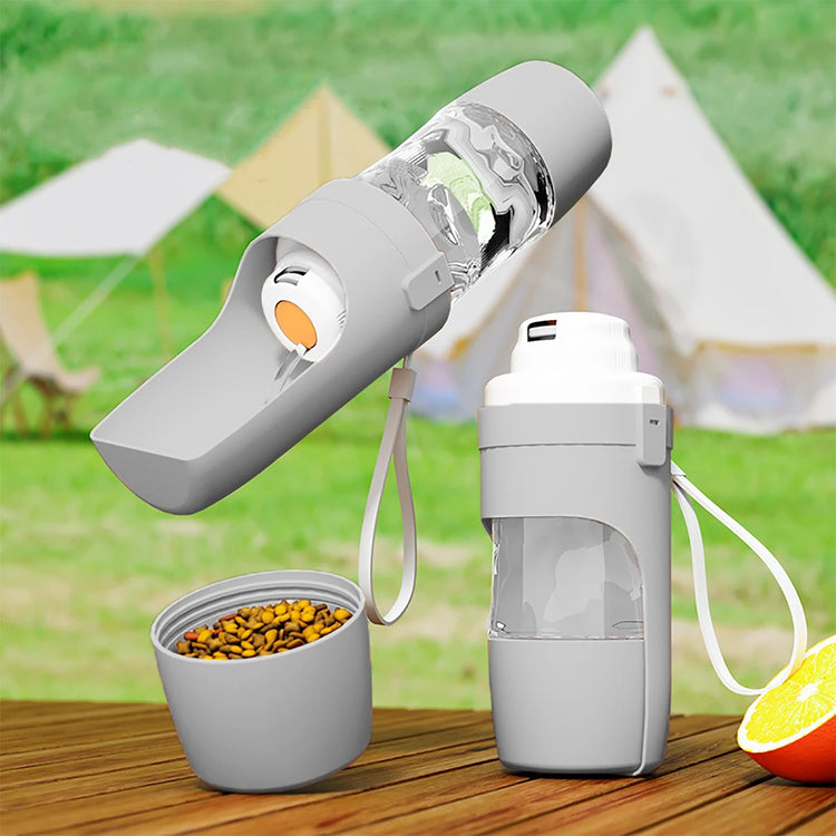 Portable Pet Water Bottle & Food Container - Travel Essential for Dogs & Cats