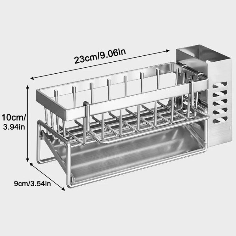 Stainless Steel Sink Organizer & Drain Rack - Kitchen Countertop Storage